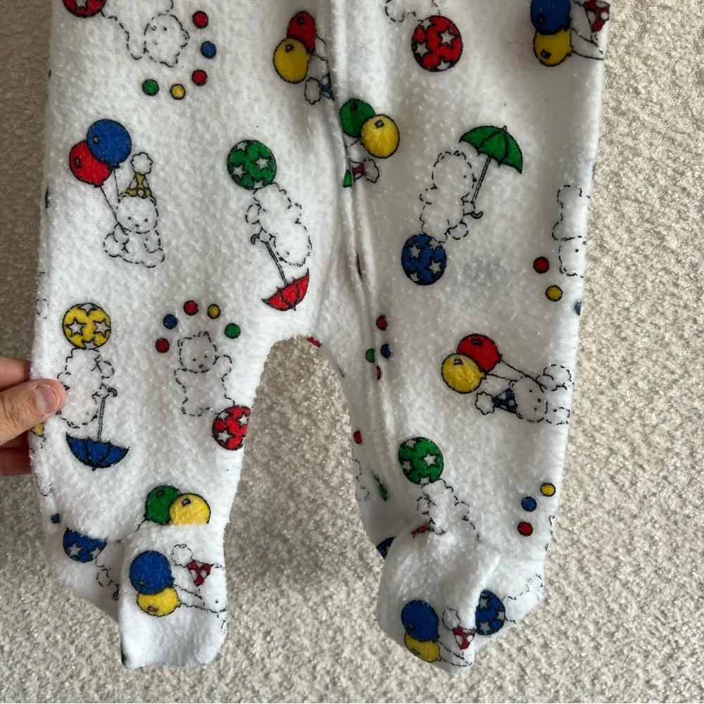 Carter’s Vintage‎ Infant Bear Balloons Pram Suit White One Piece Size 0-6 Months